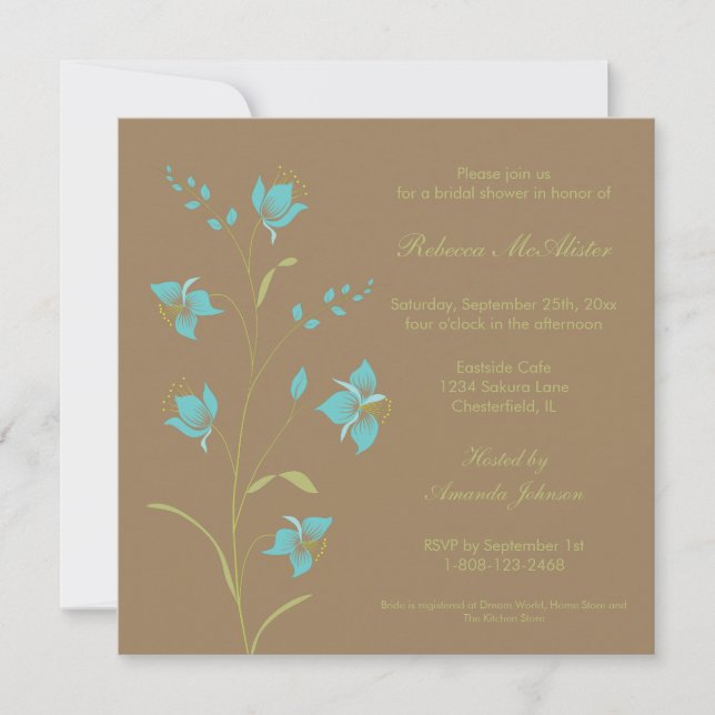Invitación a la ducha nupcial lirio (Anverso)