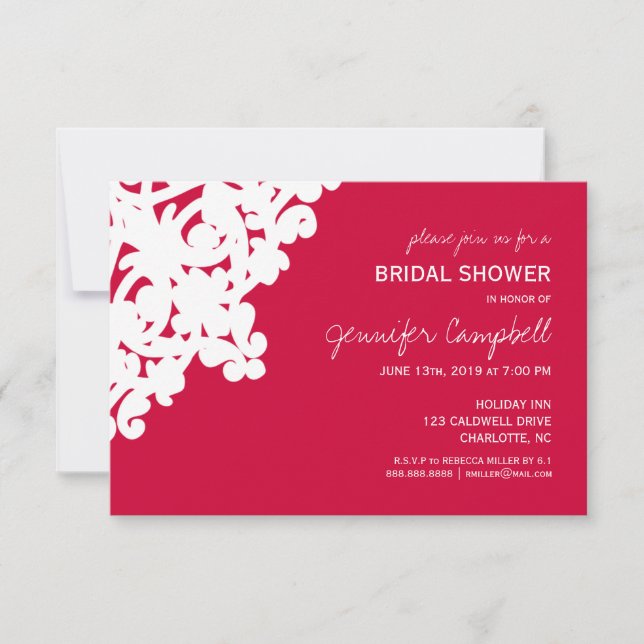 Invitación a la ducha nupcial| Lugar (Anverso)