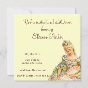 Invitación a la ducha nupcial Marie Antoinette