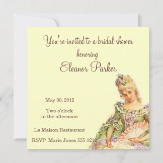 Invitación a la ducha nupcial Marie Antoinette