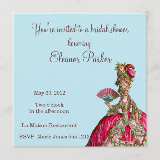 Invitación a la ducha nupcial Marie Antoinette