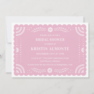 Invitación a la ducha nupcial mexicana Papel Picad