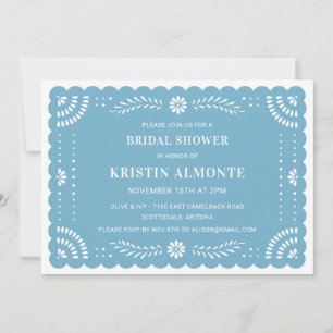 Invitación a la ducha nupcial mexicana Papel Picad