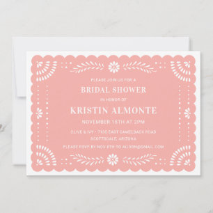 Invitación a la ducha nupcial mexicana Papel Picad