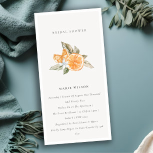 Invitación a la ducha nupcial mínima Naranja