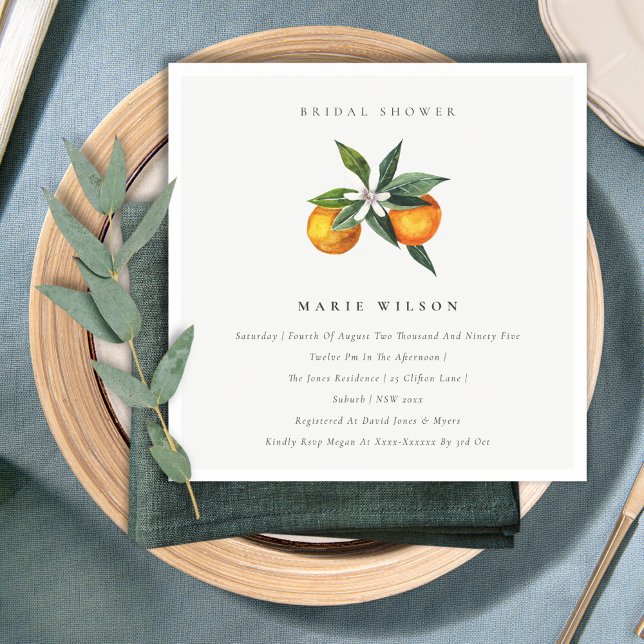 Invitación a la ducha nupcial mínima Naranja (Subido por el creador)