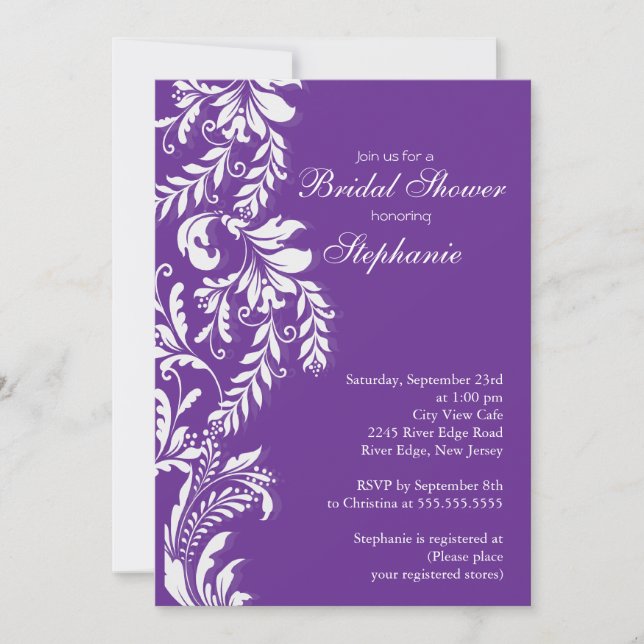 Invitación a la ducha nupcial moderna con naftalin (Anverso)