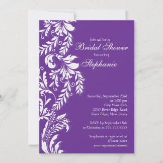 Invitación a la ducha nupcial moderna con naftalin