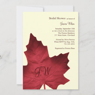 Invitación a la ducha nupcial monogramada otoño (r