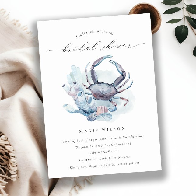 Invitación a la ducha nupcial náutica de coral de  (Subido por el creador)