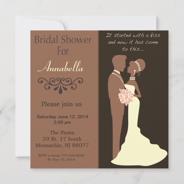Invitación a la ducha nupcial Novia Y Groom (Anverso)