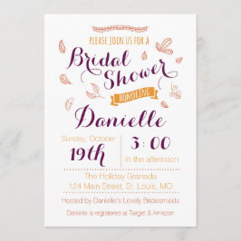 Invitación a la ducha nupcial otoño