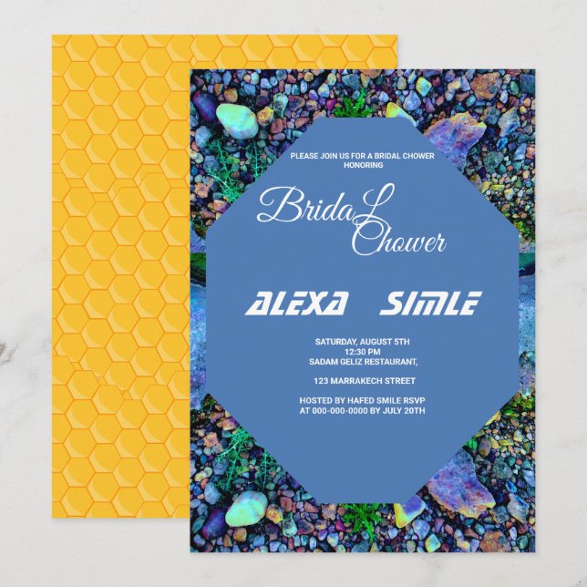 Invitación a la ducha nupcial, piscina editable (Anverso / Reverso)