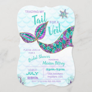 Invitación a la ducha nupcial, purpurina