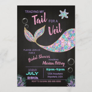 Invitación a la ducha nupcial, purpurina