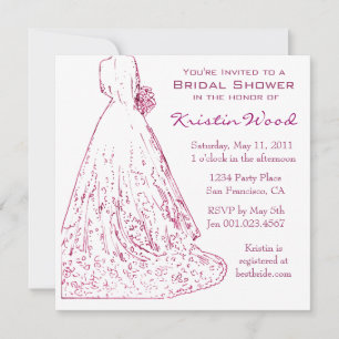 Invitación a la ducha nupcial Raspberry