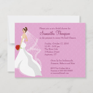 Invitación a la ducha nupcial Rosa