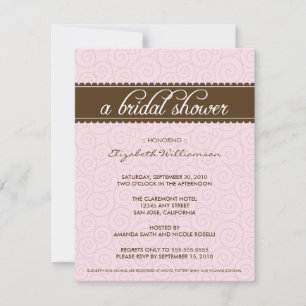 Invitación a la ducha nupcial (rosa/chocolate)