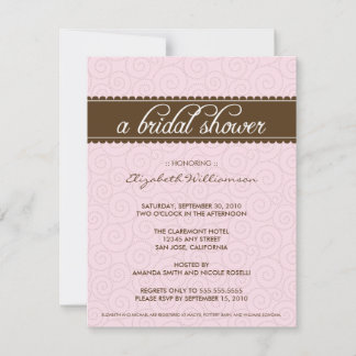 Invitación a la ducha nupcial (rosa/chocolate)