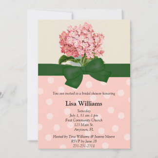Invitación a la ducha nupcial rosa Hydrangea