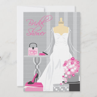Invitación a la ducha nupcial| Rosa y plata