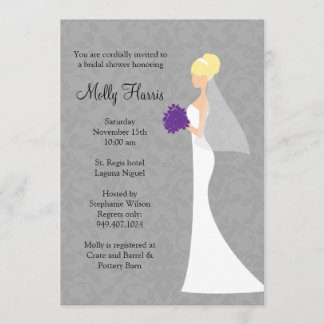 Invitación a la ducha nupcial rubia con Bouquet mo