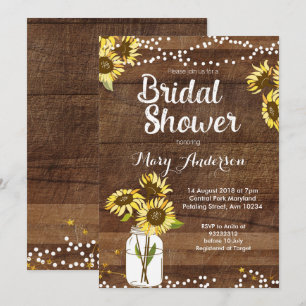 Invitación a la ducha nupcial rusa girasol