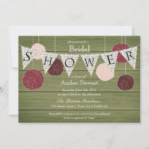 Invitación a la ducha nupcial rusa - Tema de Yarn