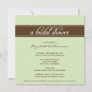 Invitación a la ducha nupcial (sabio/chocolate)