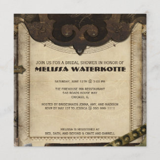 Invitación a la ducha nupcial Steampunk