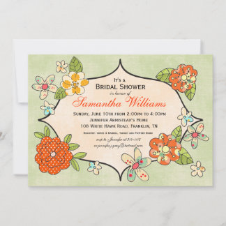 Invitación a la ducha nupcial - Tangerina