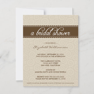 Invitación a la ducha nupcial (taupe/chocolate)
