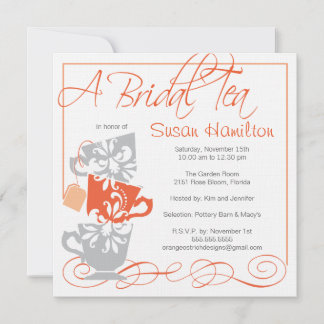 Invitación a la ducha nupcial - Té