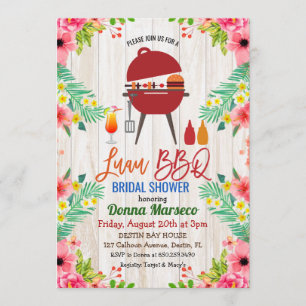 Invitación a la ducha nupcial tropical Luau Aloha