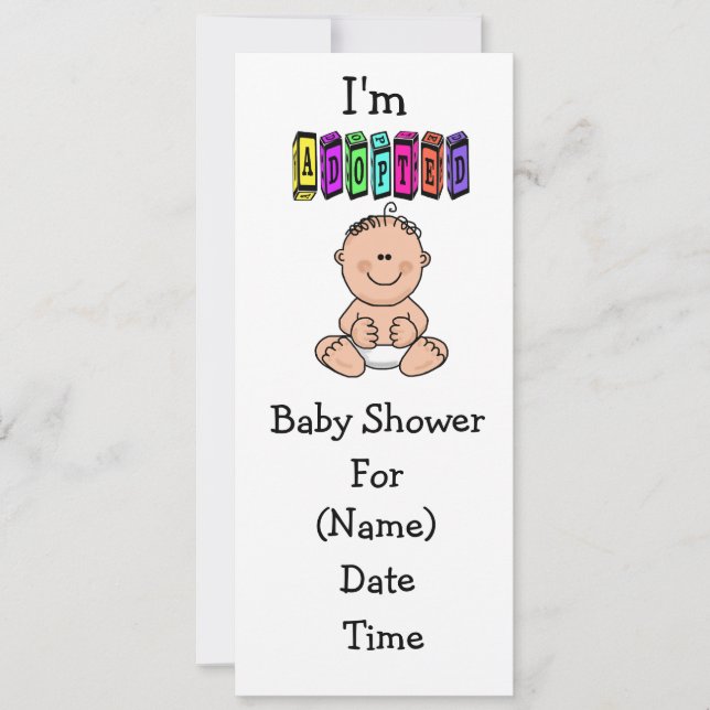 Invitación a la ducha para adopción del bebé - cau (Anverso)