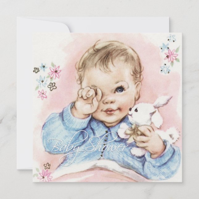 Invitación a la ducha para bebé niño con cosecha a (Anverso)