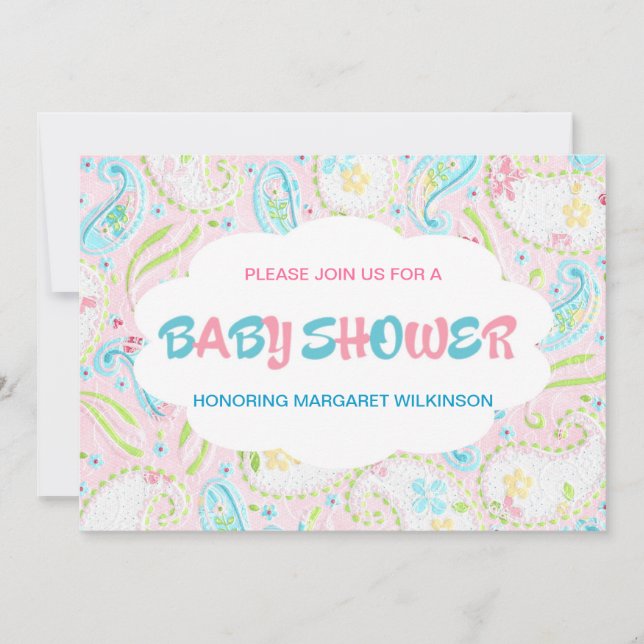 Invitación a la ducha para bebés (Anverso)
