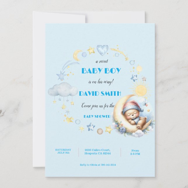 Invitación a la ducha para bebés (Anverso)