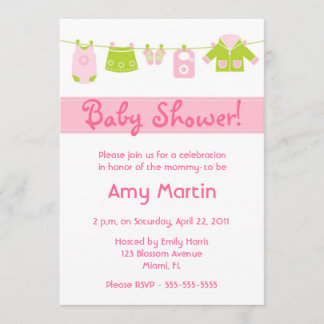 Invitación a la ducha para bebés - chica