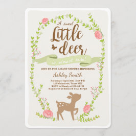 Invitación a la ducha para bebés Chica Woodland ro