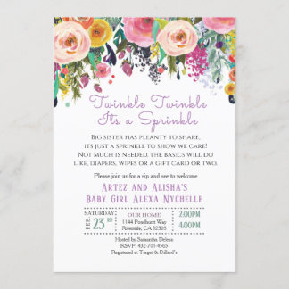 Invitación a la ducha para bebés con flores