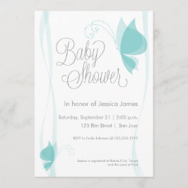 Invitación a la ducha para bebés con mariposa - az