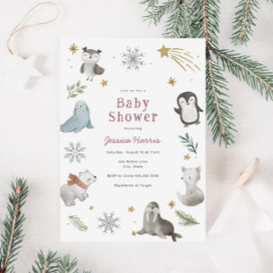 Invitación a la ducha para bebés de animales