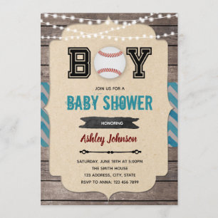 Invitación a la ducha para bebés de béisbol