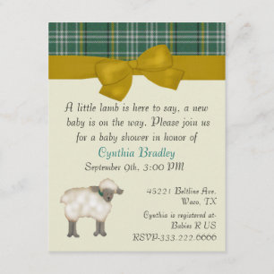 Invitación a la ducha para bebés de cordero dulce