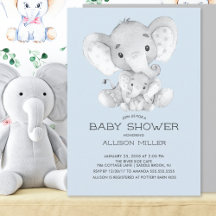 Invitación a la ducha para bebés de Elephant Boys