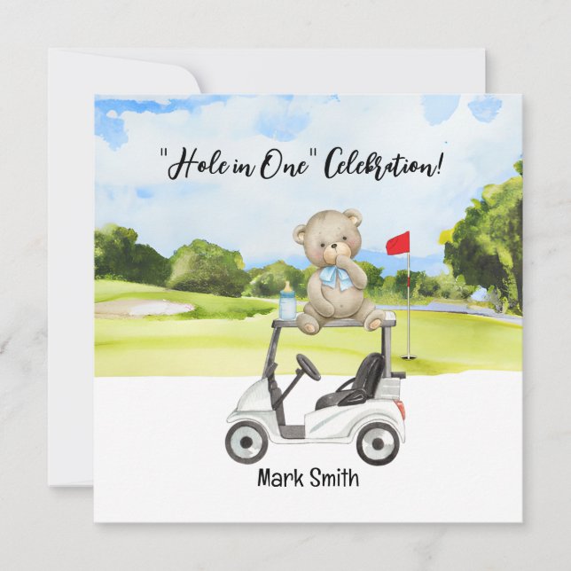 Invitación a la ducha para bebés de golf (Anverso)