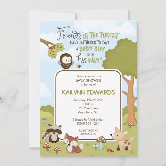 Invitación a la ducha para bebés de los amigos del (Anverso)