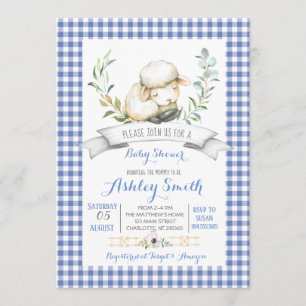 Invitación a la ducha para bebés de ovejas de gran