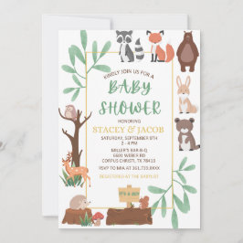 Invitación a la ducha para bebés en Woodland